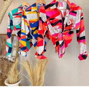 Colorful Geometric Button-Up Shirt